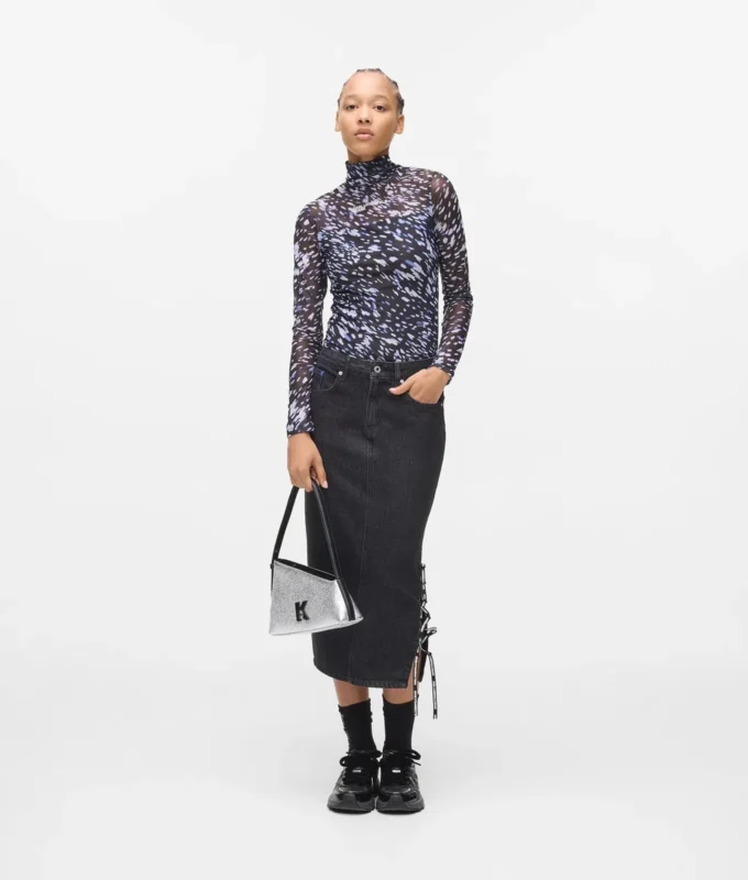 Top de malla con estampado integral Top de malla con estampado integral