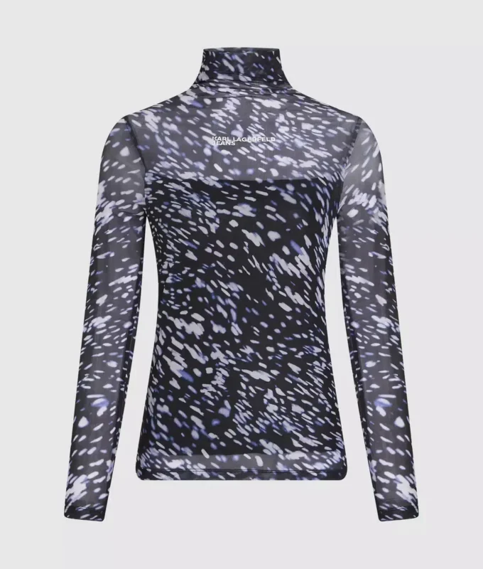 Top de malla con estampado integral Top de malla con estampado integral
