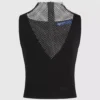 Top de malla con pedrería y cuello en V Top de malla con pedrería y cuello en V