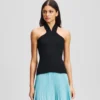 TOP DE PUNTO CON CUELLO HALTER TOP DE PUNTO CON CUELLO HALTER