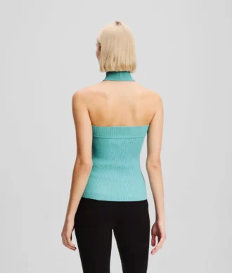 TOP DE PUNTO CON CUELLO HALTER TOP DE PUNTO CON CUELLO HALTER