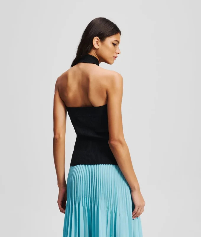 TOP DE PUNTO CON CUELLO HALTER TOP DE PUNTO CON CUELLO HALTER