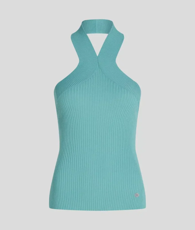 TOP DE PUNTO CON CUELLO HALTER TOP DE PUNTO CON CUELLO HALTER
