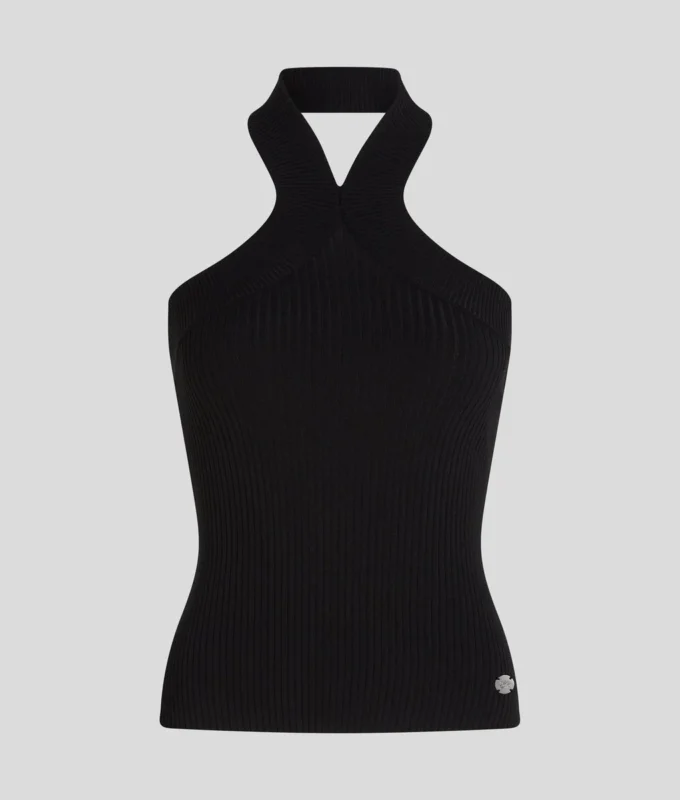 TOP DE PUNTO CON CUELLO HALTER TOP DE PUNTO CON CUELLO HALTER