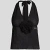 TOP HALTER PLISADO CON FLORES TOP HALTER PLISADO CON FLORES