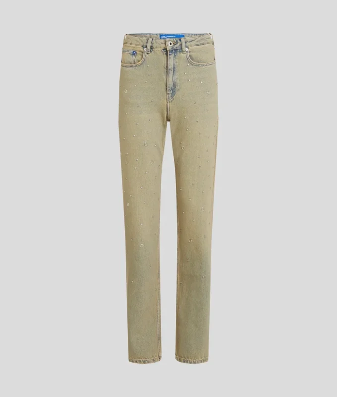 VAQUEROS RECTOS DE TALLA ALTA CON TACHAS VAQUEROS RECTOS DE TALLA ALTA CON TACHAS