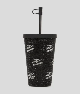 VASO PARA LLEVAR CON AUTÓGRAFO DE STRASS