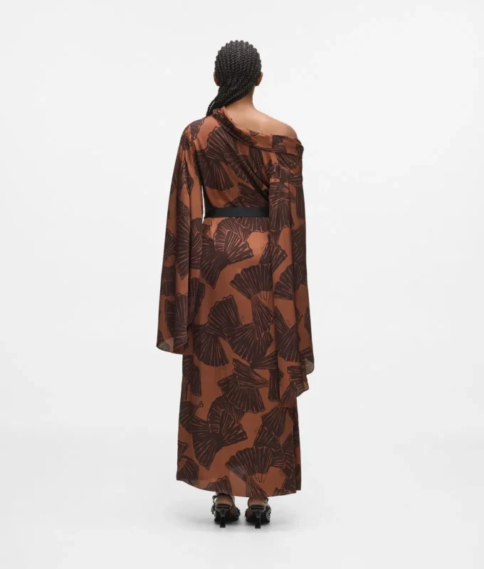 Vestido caftán con estampado de abanicos Vestido caftán con estampado de abanicos