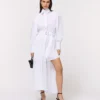 Vestido camisero con paneles plisados Vestido camisero con paneles plisados