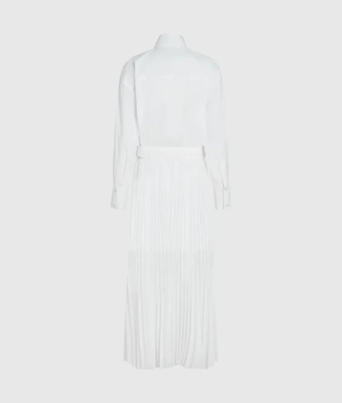 Vestido camisero con paneles plisados Vestido camisero con paneles plisados