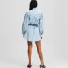 VESTIDO CAMISERO DE DENIM CON MANGAS ABULLONADAS VESTIDO CAMISERO DE DENIM CON MANGAS ABULLONADAS