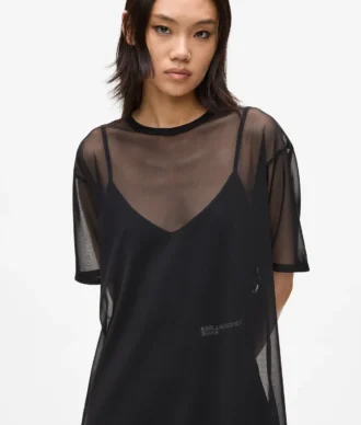 Vestido camiseta de malla