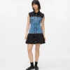 Vestido con corpiño de denim Vestido con corpiño de denim
