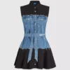 Vestido con corpiño de denim Vestido con corpiño de denim