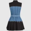 Vestido con corpiño de denim Vestido con corpiño de denim