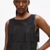Vestido con flecos de piel sintética Vestido con flecos de piel sintética