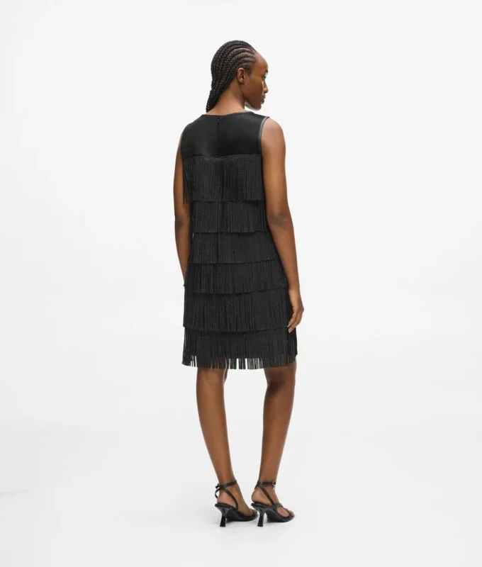 Vestido con flecos de piel sintética Vestido con flecos de piel sintética