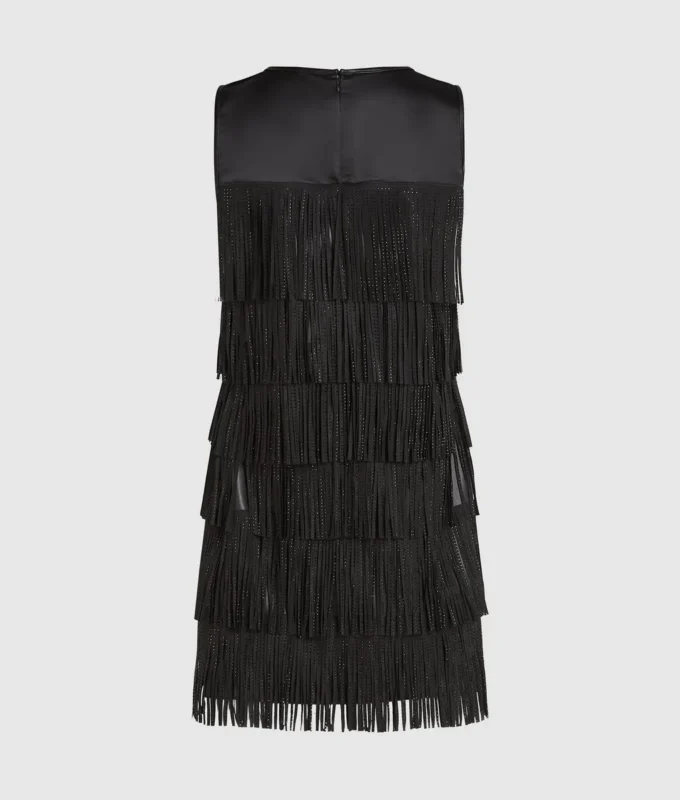 Vestido con flecos de piel sintética Vestido con flecos de piel sintética