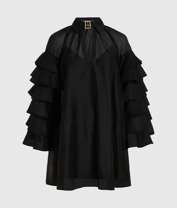 Vestido con mangas con volantes Vestido con mangas con volantes