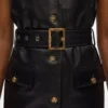 Vestido de cuero con detalle de botones Vestido de cuero con detalle de botones