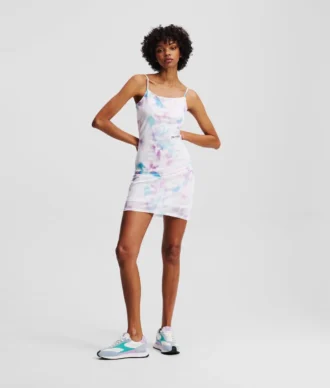 VESTIDO DE MALLA CON ESTAMPADO FLORAL
