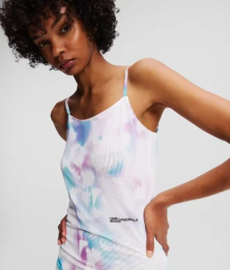VESTIDO DE MALLA CON ESTAMPADO FLORAL