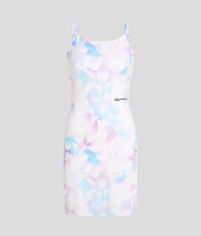 VESTIDO DE MALLA CON ESTAMPADO FLORAL VESTIDO DE MALLA CON ESTAMPADO FLORAL