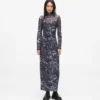 Vestido de malla con estampado integral Vestido de malla con estampado integral
