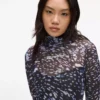 Vestido de malla con estampado integral Vestido de malla con estampado integral