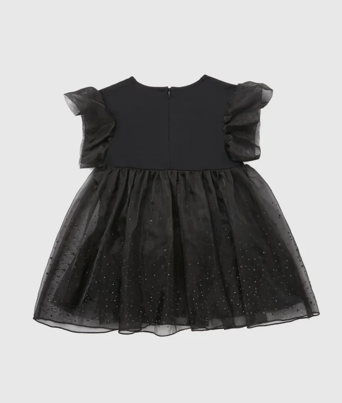 Vestido de malla con pedrería para bebé Vestido de malla con pedrería para bebé
