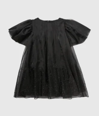 Vestido de malla con pedrería para niña