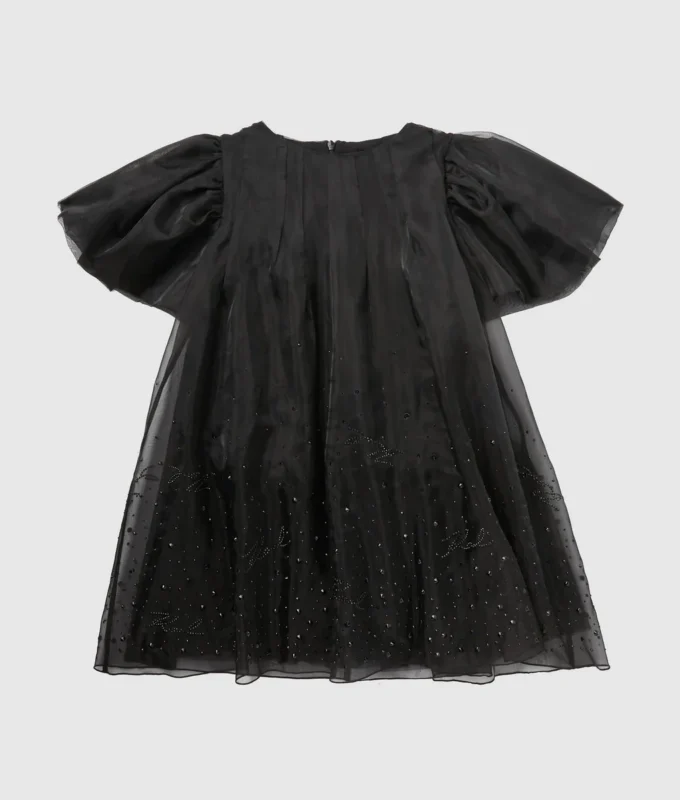 Vestido de malla con pedrería para niña Vestido de malla con pedrería para niña