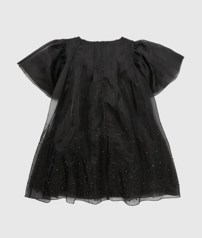 Vestido de malla con pedrería para niña Vestido de malla con pedrería para niña
