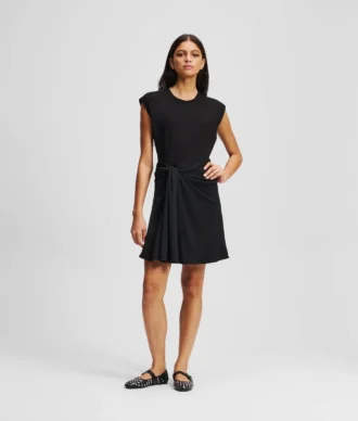 VESTIDO DE MEZCLA DE TEJIDOS
