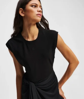 VESTIDO DE MEZCLA DE TEJIDOS