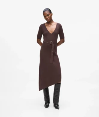 Vestido de punto con cinturón
