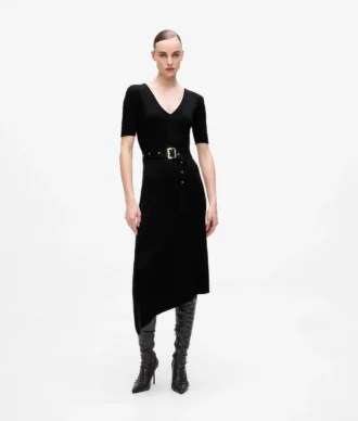 Vestido de punto con cinturón