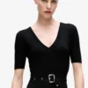 Vestido de punto con cinturón