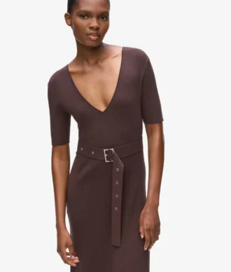 Vestido de punto con cinturón