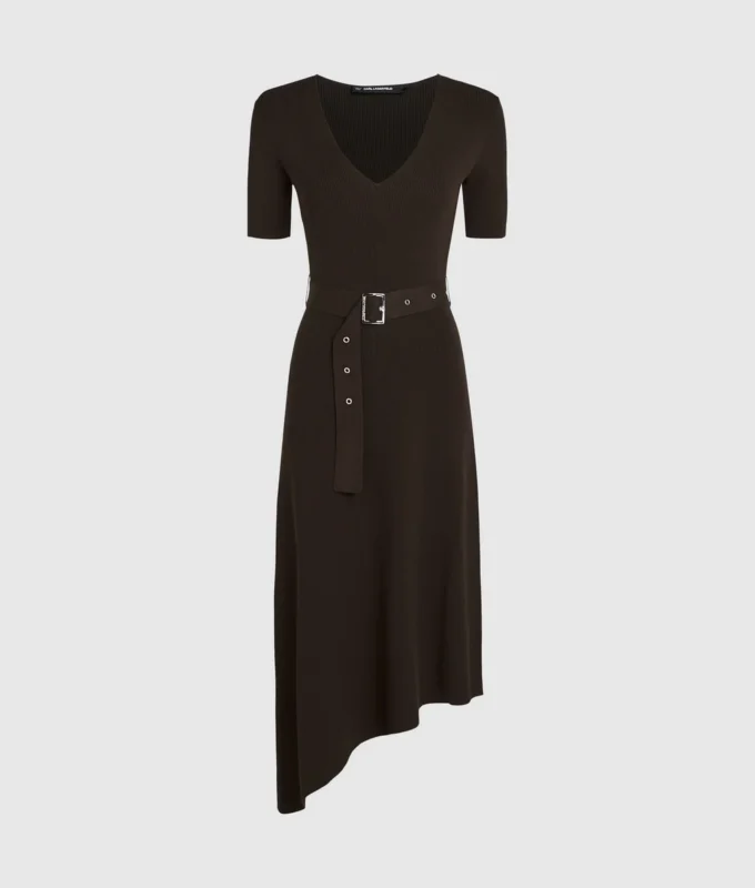 Vestido de punto con cinturón Vestido de punto con cinturón