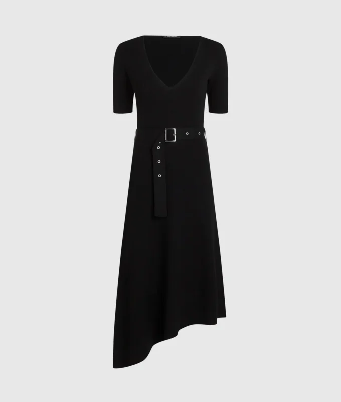 Vestido de punto con cinturón
