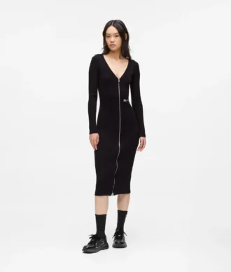 Vestido de punto con cremallera delantera