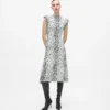 Vestido de punto con estampado de leopardo de las nieves Vestido de punto con estampado de leopardo de las nieves