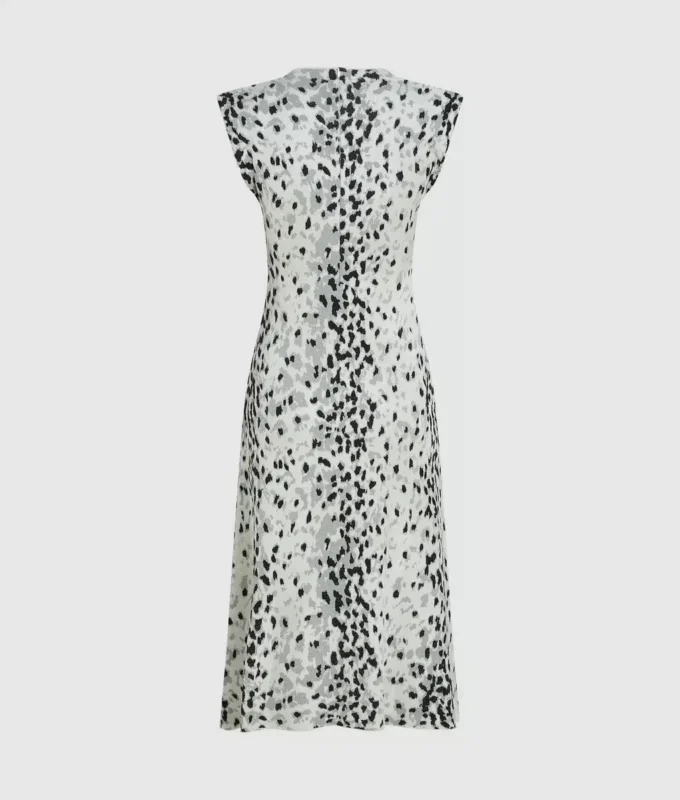 Vestido de punto con estampado de leopardo de las nieves Vestido de punto con estampado de leopardo de las nieves