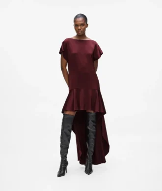 Vestido de satén con espalda abierta