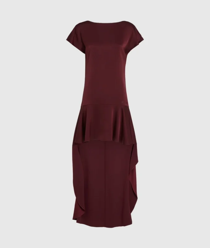Vestido de satén con espalda abierta Vestido de satén con espalda abierta
