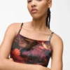Vestido de satén con estampado integral Vestido de satén con estampado integral