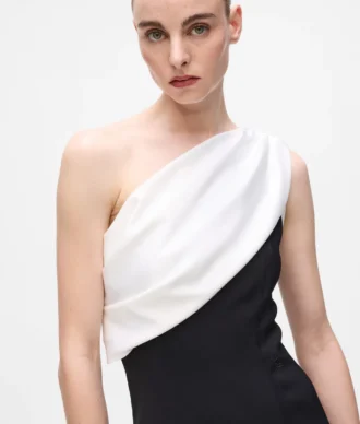 Vestido drapeado con un solo hombro