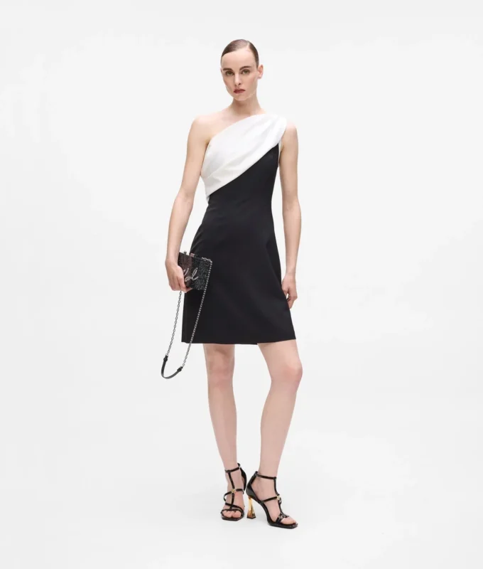 Vestido drapeado con un solo hombro Vestido drapeado con un solo hombro
