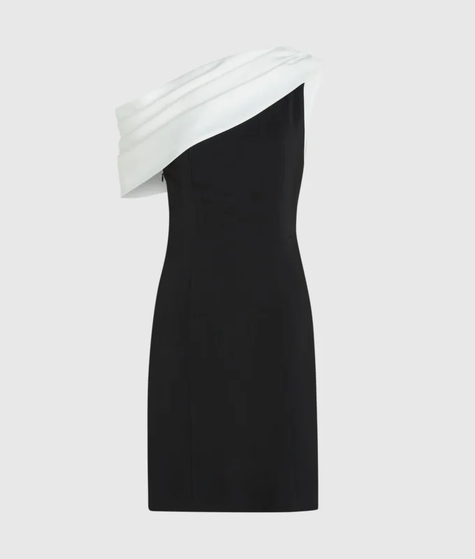 Vestido drapeado con un solo hombro Vestido drapeado con un solo hombro
